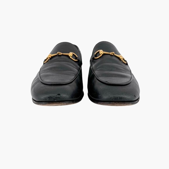 Gucci Brixton Horsebit Flat Loafers Black Leather Size 39 US 9 Women Jordaan - Picture 5 of 15
